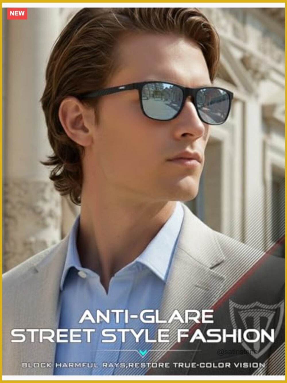 Polarized Sunglasses Men for Driving UV400 Protection Lightweight AL-MG Metal - Picture 3 of 7